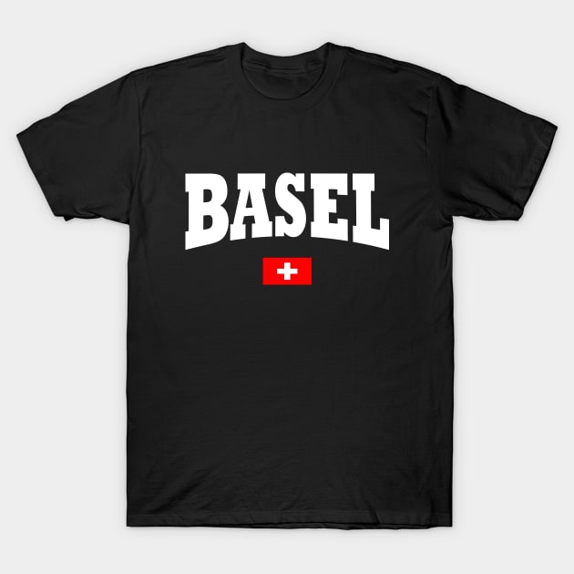 Basel with Switzerland flag T-Shirt by TTL